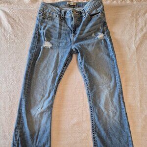 Sailey Women Mid Rise Bootcut Denim Jeans 28 32 Light Distressed Cowgirl Western